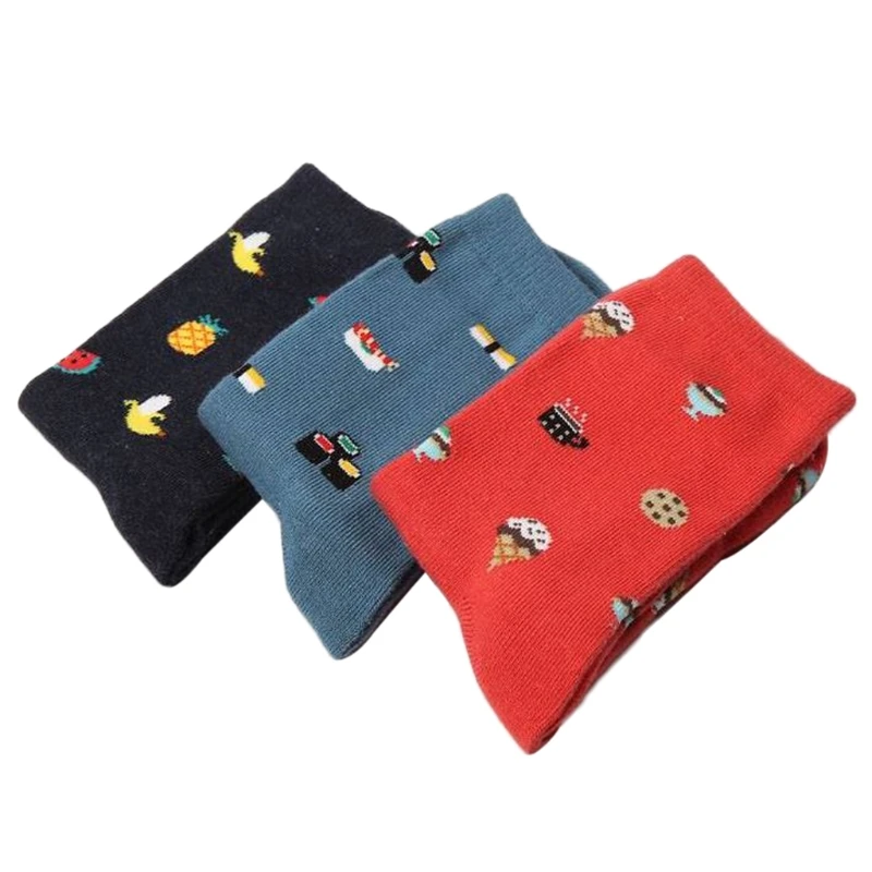 

Q6PB 1 пара, женские милые красочные короткие носки с фруктами и едой, забавные хлопковые повседневные подарочные носки для девочек