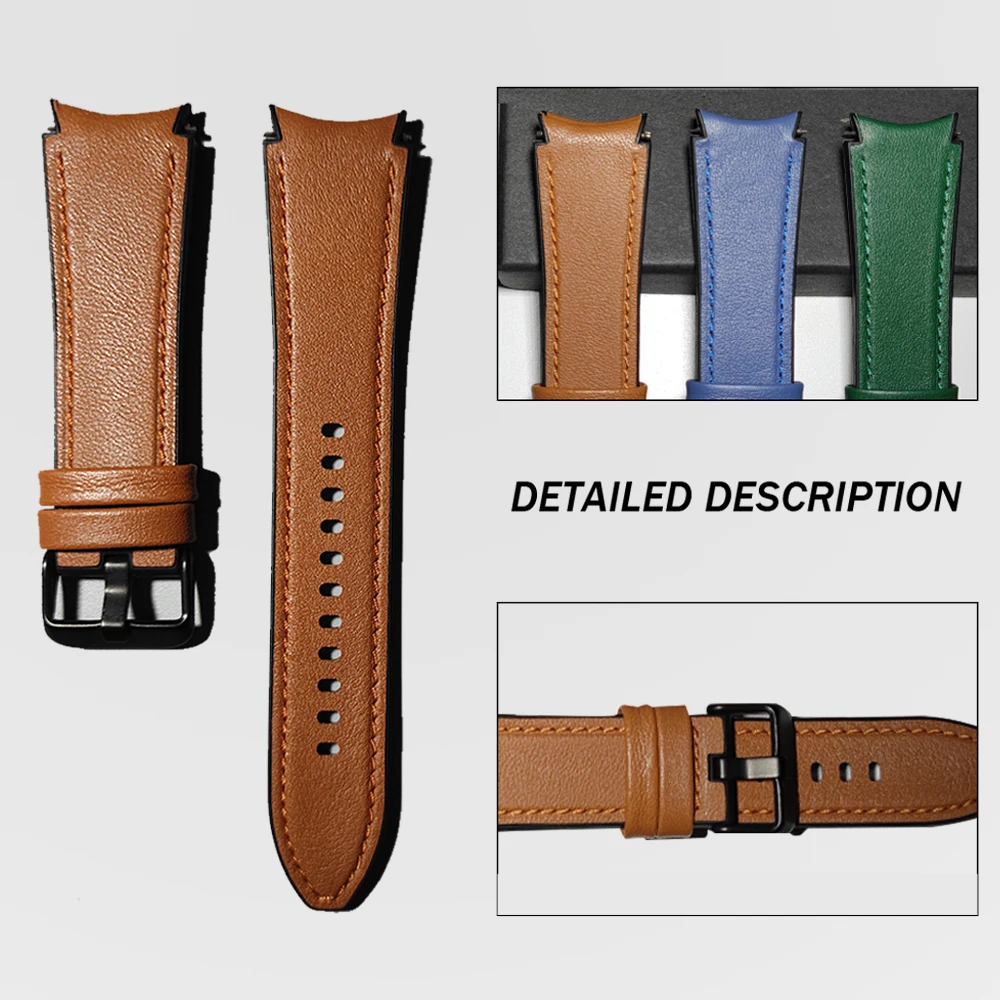 Silicone+leather Strap for Samsung Galaxy Watch 4 Classic 46mm 42mm/Watch4 44mm 40mm Band Metal Buckle Wristbands Bracelet Belt