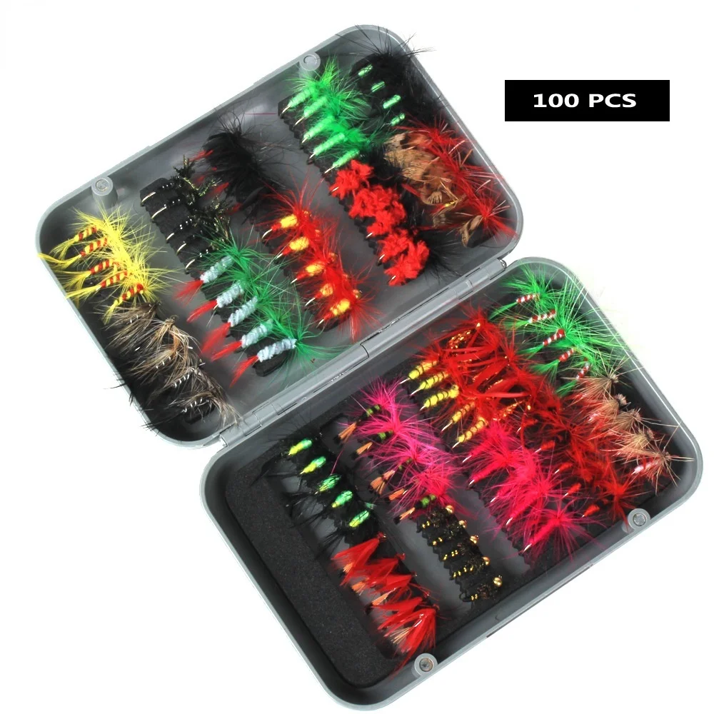 

Набор наживок для ловли нахлыстом, водное освещение, рыболовное снаряжение, искусственная наживка, Влажная и сухая наживка