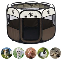 portable folding pet tent dog house octagonal cage for cat tent playpen puppy kennel easy operation fence outdoor big dogs house