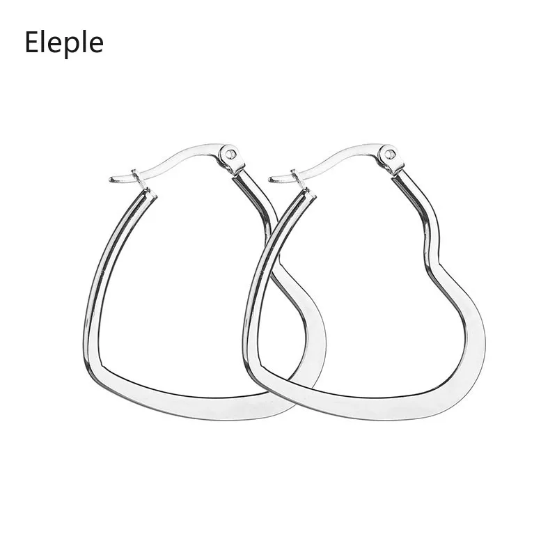 Elepple Гипербола Любовь Сердце большие серьги для женщин нержавеющая сталь Мода