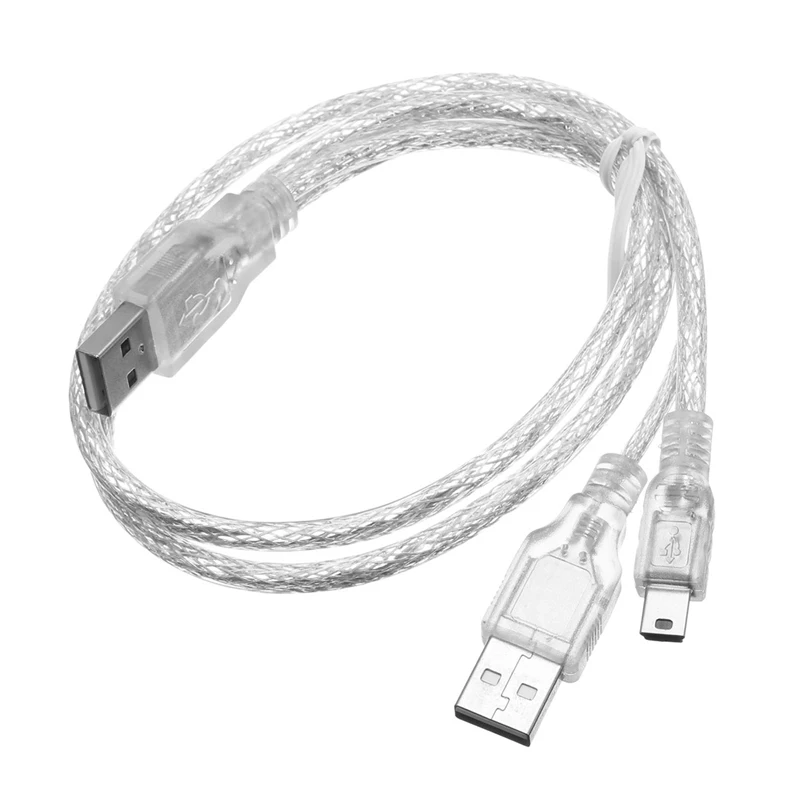 New Arrival Best Price Durable Dual USB 2.0 A Male to Mini B 5 Pin Data Cable For 2.5 HDD Hard Drive | Электроника