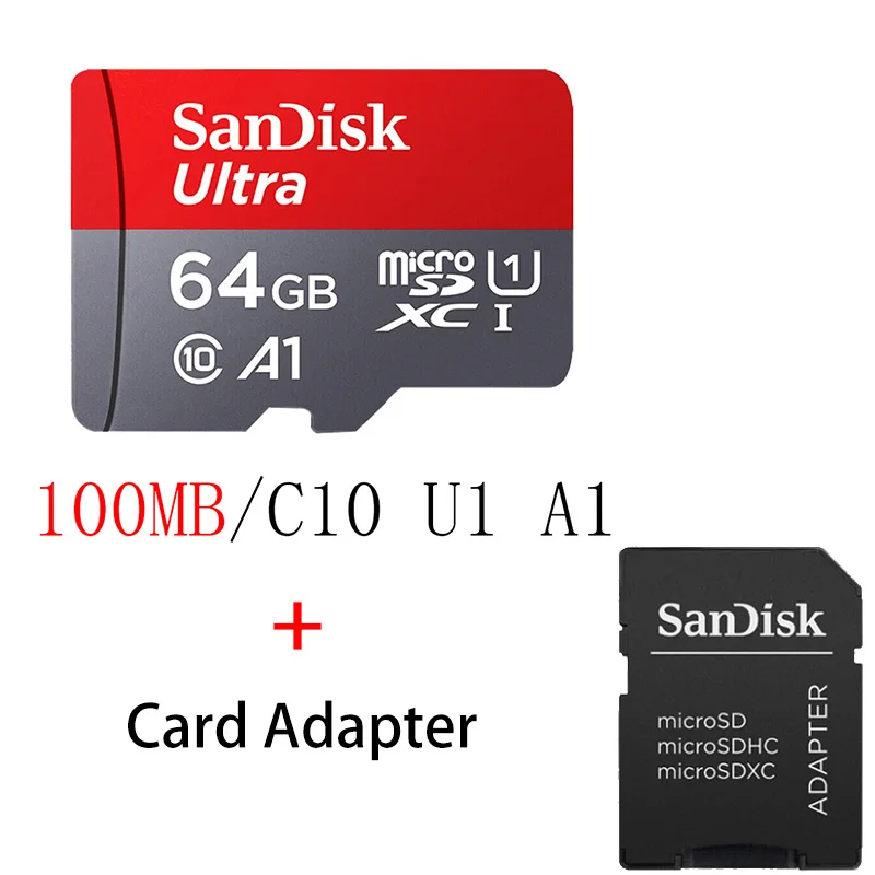 SQUNC-064G-KT2 Sandisk Ultra Micro SD 128 ГБ 32 ГБ 64 Гб 256 Гб 16 Гб 400 Гб Micro SD карта SD/TF флэш-карты памяти 32 64 128 Гб microSD для телефона - Емкость: SQUNC-064G-KT2