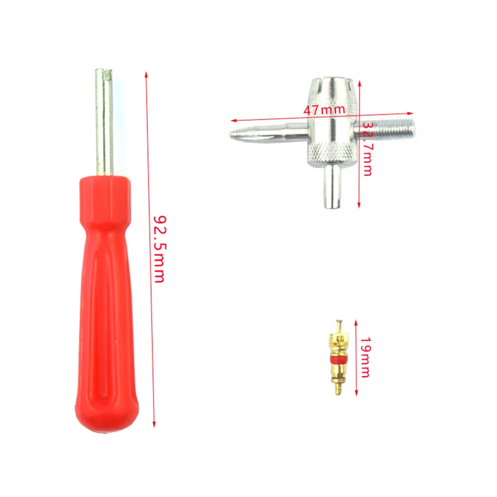 

32pcs 4 Way Brass Valve Cores Multi-Function Tool Remover Valve Core for Car Bicycle Motorcycle Tire Repair Accessories