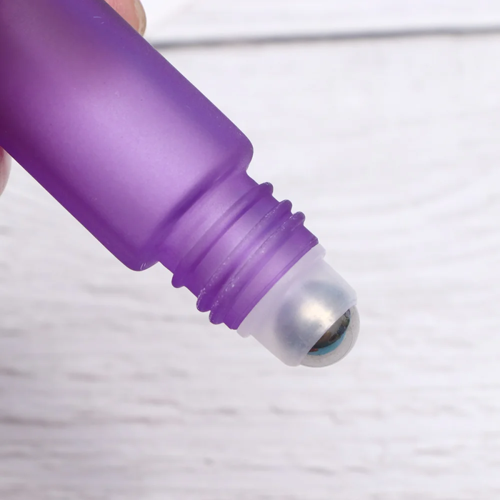 

8pcs Empty Roll-on Bottle Glass Steel Beads Cosmetic Bottle Subpacking Bottle Small Storage Bottle for Daily Use (10ml)