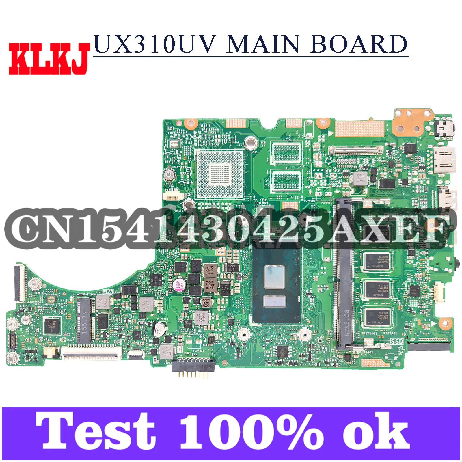 

KLKJ UX310UV Laptop Motherboard For ASUS UX410UA (14 inch) UX410UAK UX410U Original Mainboard 4GB-RAM I3-6100U UMA