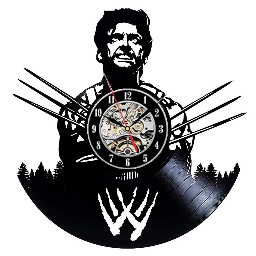 X men Росомаха виниловые настенные часы современный дизайн фильм тема 3D украшение