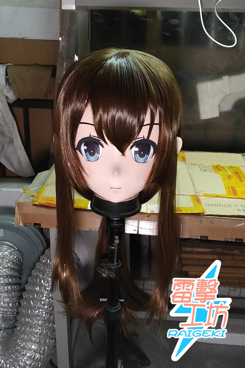 

(RAIGEKI 186) Silicone Head Mask Halloween Cosplay Cross Dressing BJD DOLL Comiket Cartoon Character Anime Cosplay Kigurumi Mask