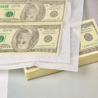 10 psclot funny dollar pattern tissue paper disposable towel pure wood portable money napkin handkerchief party tableware