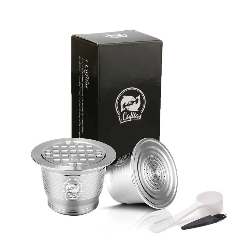 Two Version ICafilas для Nespresso кофейная капсула многоразовый фильтр для кофе из нержавеющей стали чашка для эспрессо с трамбовкой для машины Inissia - Цвет: Two Version