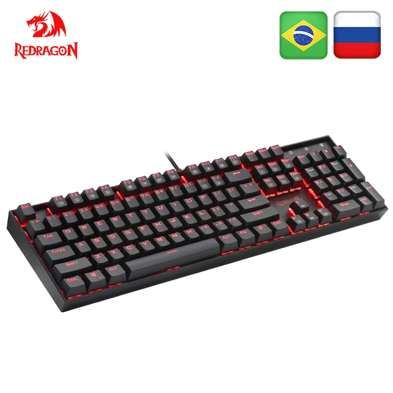 Redragon Mitra K551 USB Механическая игровая клавиатура синий переключатель DIY 104 ключ с подсветкой PC Gamer русские брелки или стикер с надписью на испанском