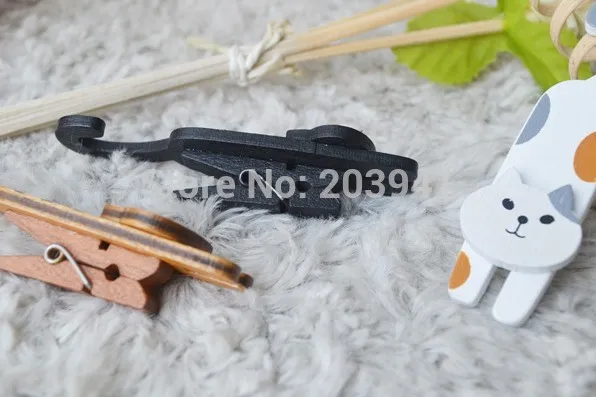 3 шт./упак. красивый дизайн с кошкой деревянная прищепка комплект деревянные Мини