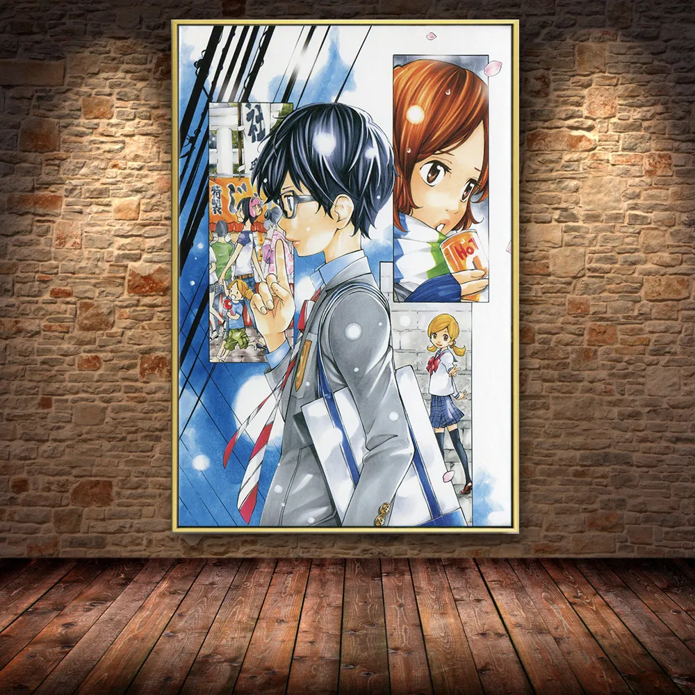 Ваш ли в апреле горячий японское аниме искусство масляной живописи Плакаты и принты Куадрос для дома