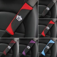 crystal crown car seat belt pad rhinestone leather safety belts cover seatbelt shouder strap pad auto styling interior decor