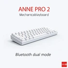 Портативная механическая мини-клавиатура Anne Pro 2, беспроводная bluetooth-клавиатура Kailh Box 60%, белая, красная, коричневая, переключатель, игровая клавиатура для планшета
