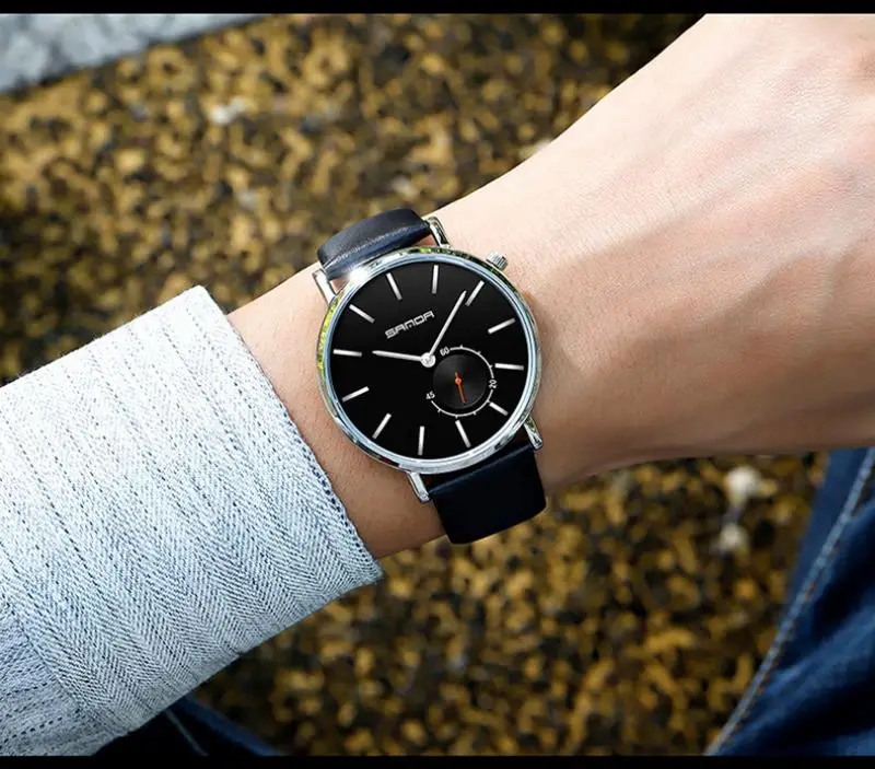 Часы мужские спортивные деловые с кожаным ремешком кварцевые 2019|Кварцевые часы| |