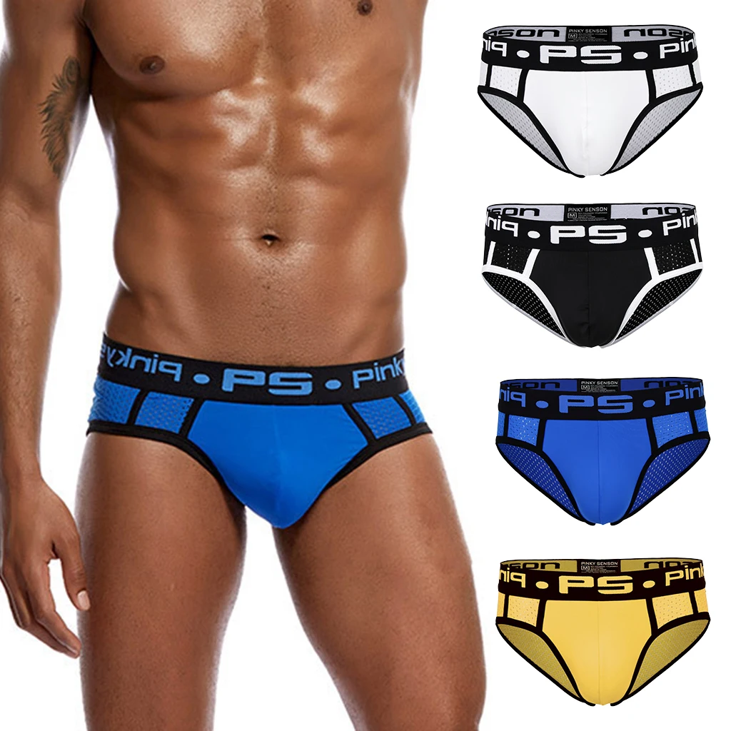 

Soft Stretch Mesh Panties Briefs Flex Sports Underwear Comfortable Bikini Underwear Boxer Breathable Solid Briefs for Men