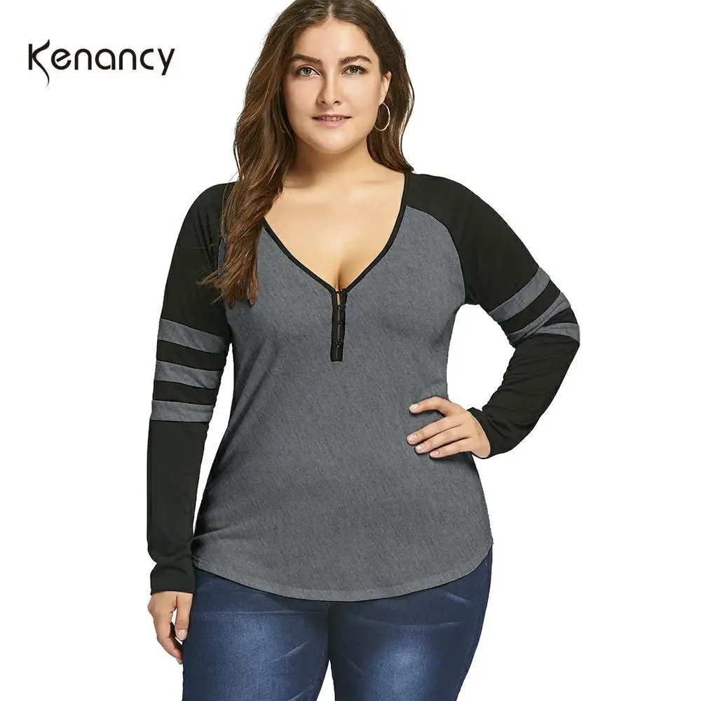 Kenancy женские рубашки плюс размер двухцветные полосатые хлопковые повседневные