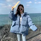 Женская зимняя куртка-пуховик с капюшоном, 7 цветов, Корейская женская Свободная куртка с длинным рукавом, теплые парки большого размера в стиле Харадзюку, новинка 2021