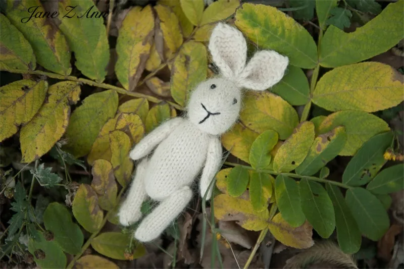 white rabbit Jane Z Ann кукла ручной работы для фотосъемки новорожденных кролик девочка медведь свинья кошка реквизит для студийной съемки аксессуары - Цвет: white rabbit