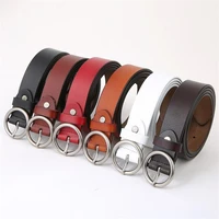 new luxury round buckle belts retro cowide belt female genuine leather belts for women jeans dress belt designer ladies belts