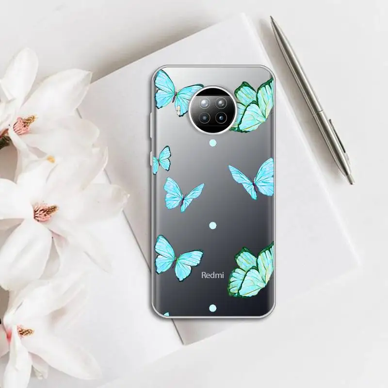 

cute sexy butterfly pink blue Phone Case Transparent for Xiaomi mi note 10 8 9 t HUAWEI p30 40 11 Samsung S 8 9 10 20 pro lite