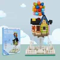 555pcs flying balloon house city building blocks suspending cartoon house diy brick assembly toys for children gift