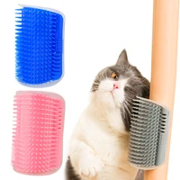 removable cat corner brush plastic pet comb kitten corner scratching rubbing brush pet self grooming cleaning brushes