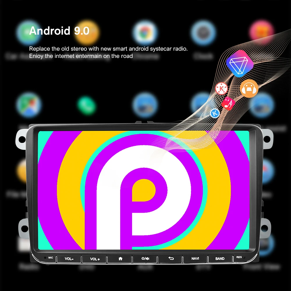 Podofo 9 &quot2din Автомагнитола Android 0 gps Navi Автомобильный мультимедийный плеер для