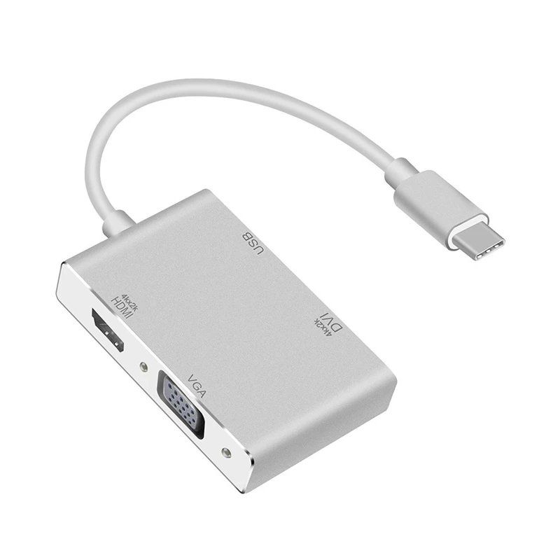 4 в 1 Usb 3 Type C к Hdmi Vga Dvi 0 выход Расширенный концентратор 4K 1080P 3D видео конвертер для