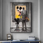Disney современные Микки Мышь картина маслом Wall Art холст картины, печать и Плакаты стены искусства фотографии для детской комнаты, украшения для дома Cuadros