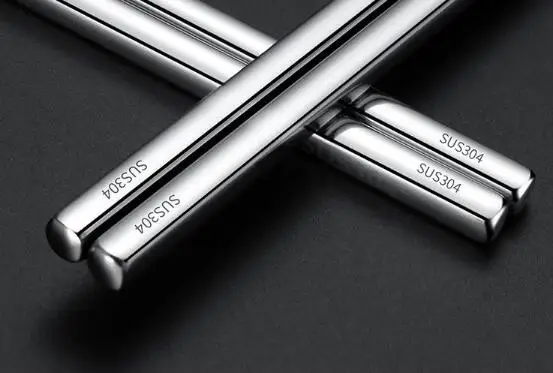 100 пара/лот пищевой топ 304 нержавеющая сталь посуда палочки для еды из