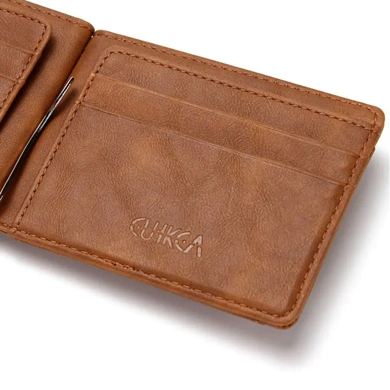 PU ID держатель кредитной карты кошелек RFID Блокировка мини тонкий Зажим для долларов Органайзер чехол откидная крышка клатч Карманный Кошелек для монет
