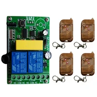 universal wireless remote control switch ac 220v 2ch relay receiver module with 2 channel rf remote 433 mhz transmitter