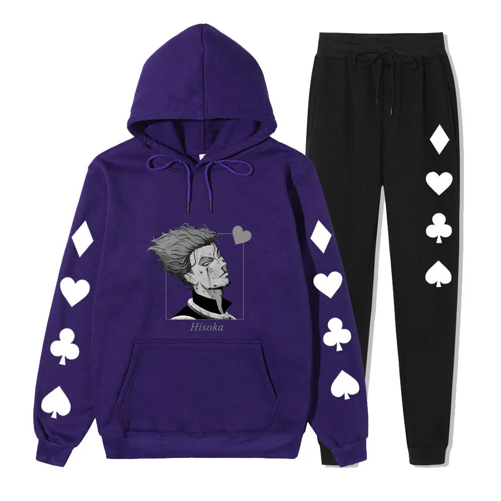 

2021 Harajuku Hoodies Sweatshirt HUNTER X HUNTER Printed Fashion Sweatshirt Hoodie Pants Suit Hisoka Suit For Men And Women
