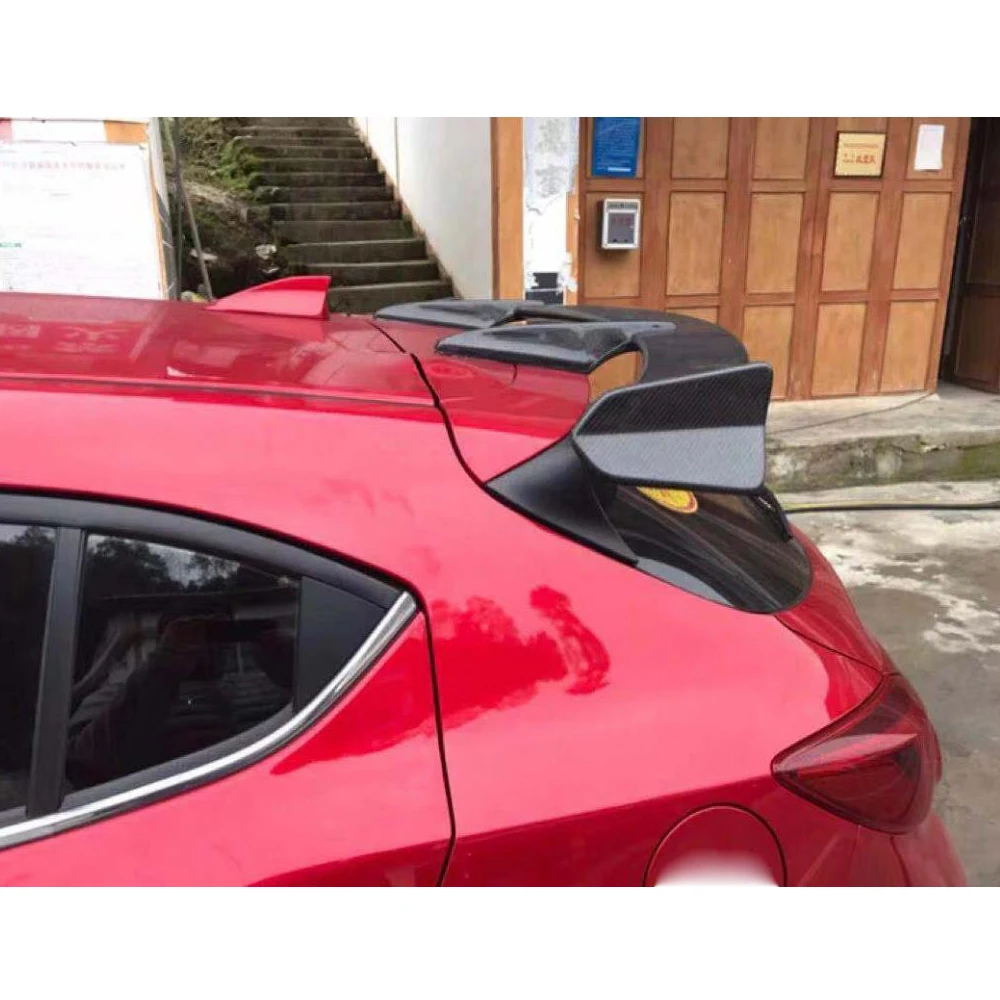 Задний спойлер на крышу окна крыло для Mazda 3 Axela хэтчбек- Задний Спойлер углеродного волокна/FRP