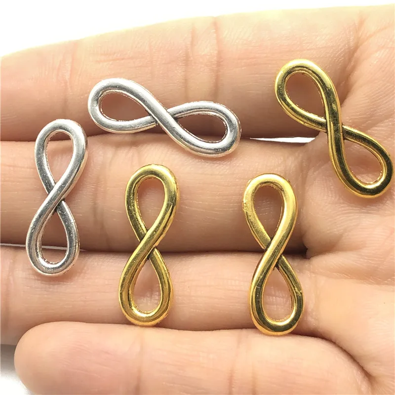 

JunKang 20pcs charm infinity symbol 8 pendant connectors jewelry making DIY handmade bracelet necklace accessories wholesale