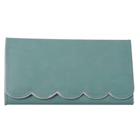 womens scalloped pu leather long wallet women designer purse dom 102389