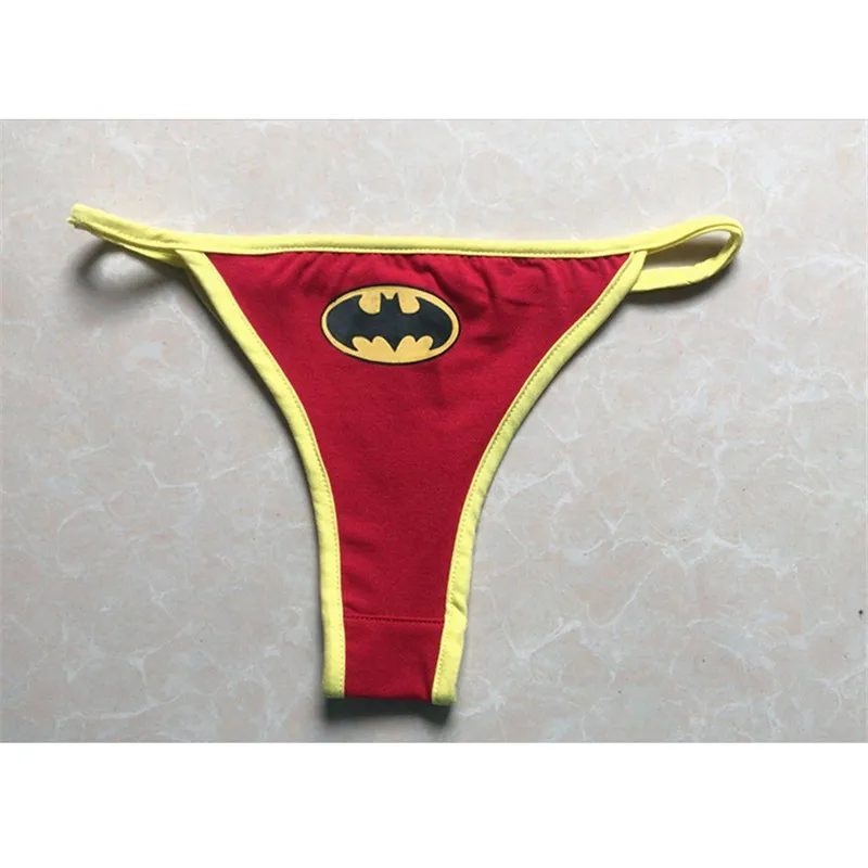 Sexy Woman Super Hero Batman Captain America Superman Cosplay Cartoon Fun Underwear Panties Thong Cotton | Тематическая одежда и