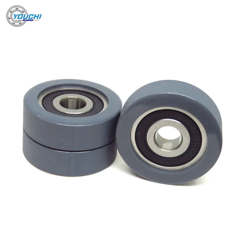 

2pcs OD 40 mm PU Coated Roller With 6200RS Bearing 10x40x12 PU620040-12 Urethane Soft Rubber Covered Wheel Pulleys