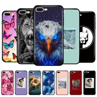 for iphone 7 8 case silicon soft tpu shell cover for apple iphone 7 8 plus bag funda coque etui bumper paiting black tpu case