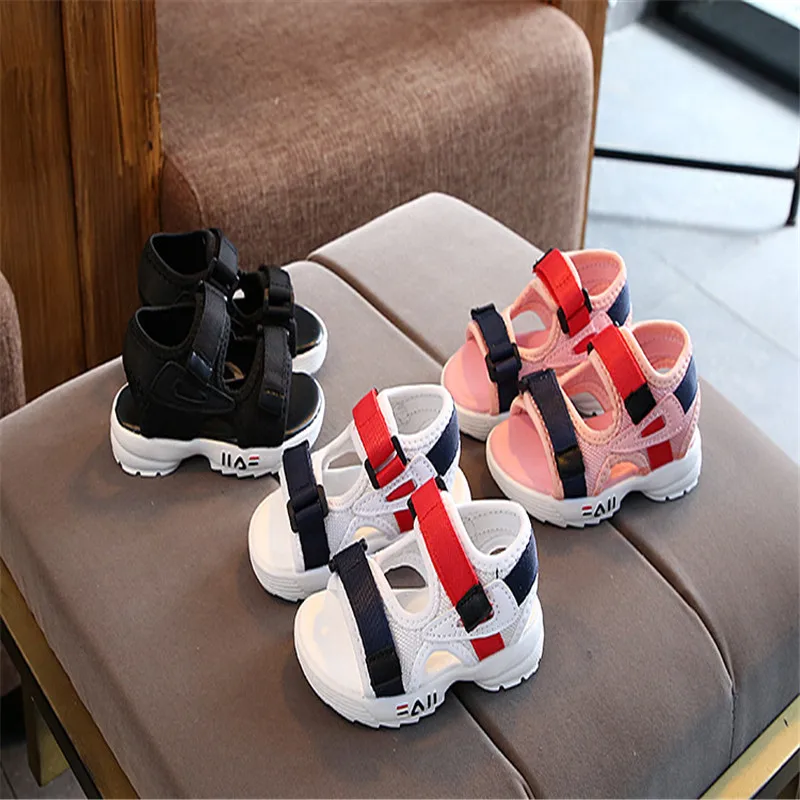 

2021 Children's Summer Boys Leather Sandals Baby Flat Children Beach Shoes Kids Sports Soft Non-slip Casual Toddler Sandals B841