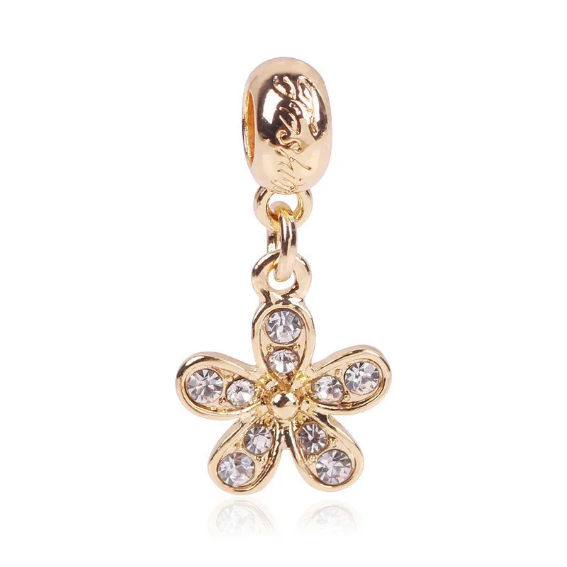 Jewoey Shion 2pc 45 Styles European Gold Flower Lock Crown Clip Beads Fit Brand Bracelet Necklace For Women Accessories Making | Украшения