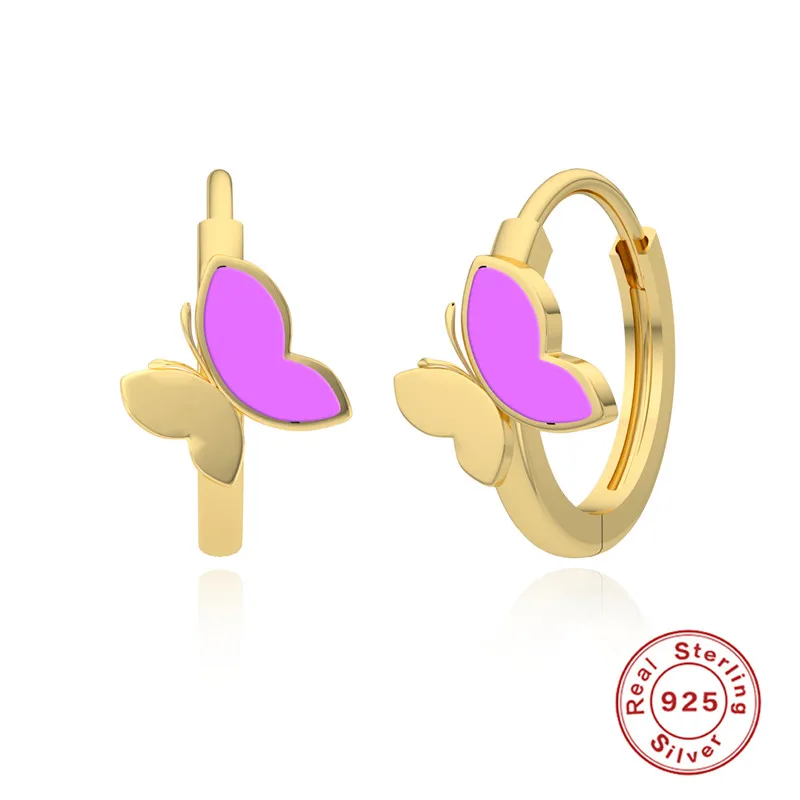 

BOKAO Purple Butterfly Earrings 2021 Trend Pendientes Plata 925 Drop Earrings Piercing Gold Woman Jewelry Bijoux Femme