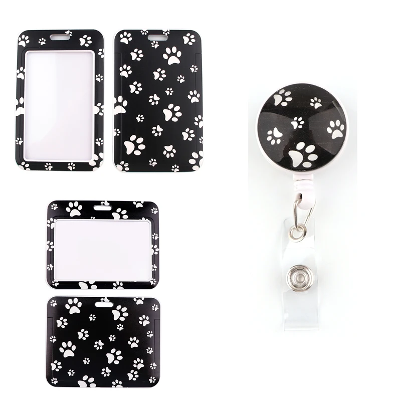 

BH1521 Blinghero Cartoon Dog Footprints Silicone Retractable Badge Reel Student Nurse Exhibition Name lanyard Card ID Card Chest