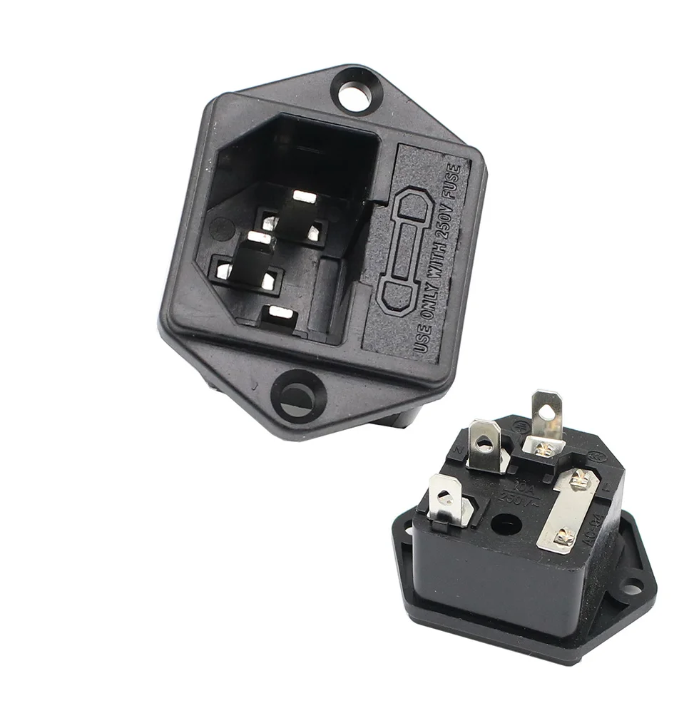 Электрическая розетка переменного тока IEC320 C14 3 контаксветодиодный красный