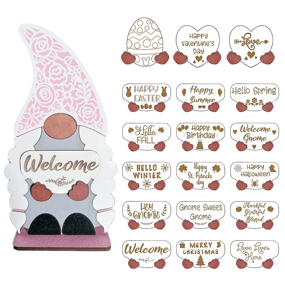 

1 Set Wooden Gnome Party Desktop Adornment Delicate Creative Wooden Gnome