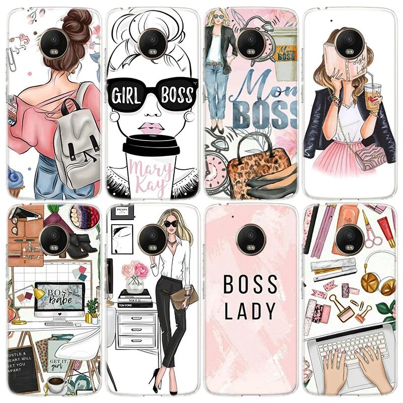 Розовый женский мультяшный чехол Boss для телефона Motorola Moto G8 G7 Power G6 G5 G5S E6 E5 E4 Plus Play G4