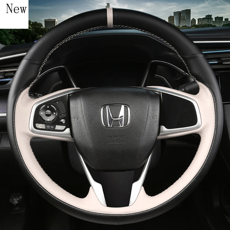 

for Honda Odyssey Avancier Breeze Civic Accord CRV Vezel Xrv Hand-Stitched Leather Car Steering Wheel Cover Car Accessories