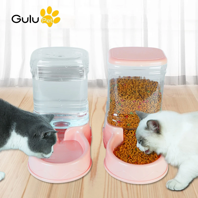 

3.5L Plastic Pet Feeding Drinkers Pet Drinker Cat Automatic Water Feeder Dog Drinker Automatic Feeder Set